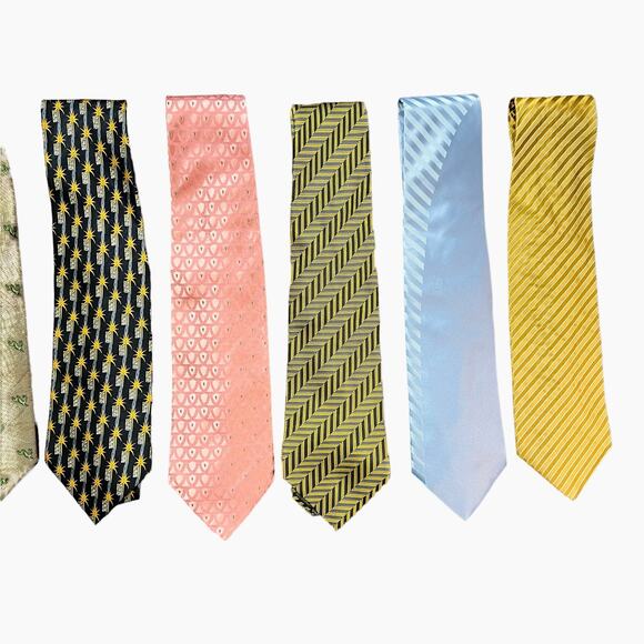 LANVIN Lot of 7 100% Silk Ties Made in Italy - Picture 3 of 12